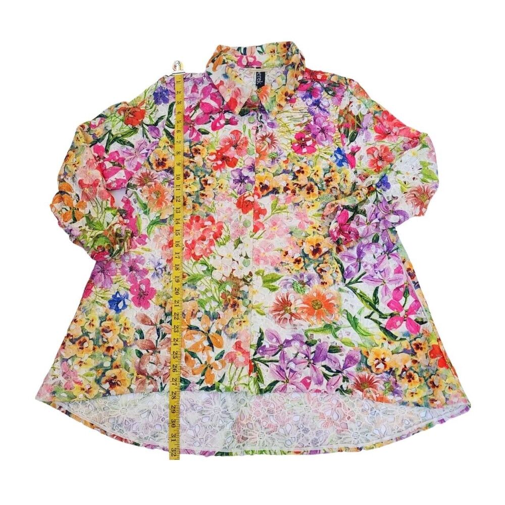 Women's Berek Garden Floral Lace Jacket Tunic Top Coverup, Size‎ XL - Picture 7 of 14